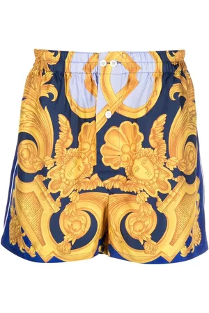 VERSACE Silk Baroque-print shorts