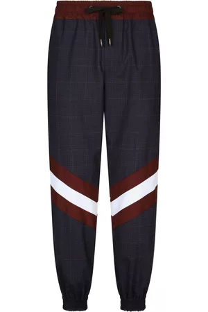 Dolce & Gabbana Homem Calças - Check-print wool track pants