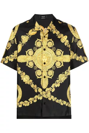 VERSACE Greca-print silk shirt