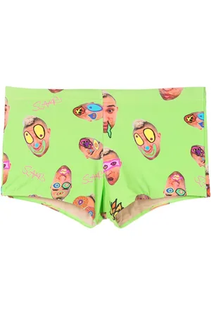 AMIR SLAMA Abstract-print swimming trunks