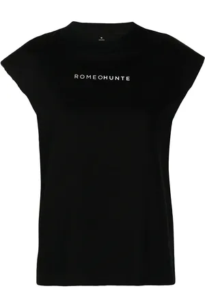 ROMEO HUNTE Logo-print padded-shoulder T-shirt