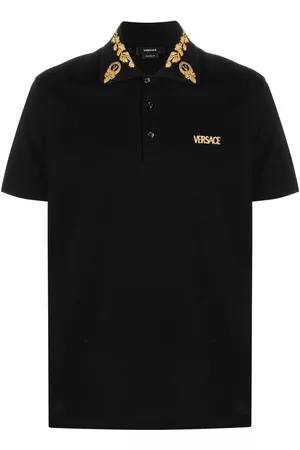 VERSACE Embroidered-logo polo shirt