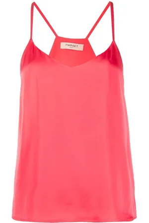 Twin-Set Rear logo-plaque satin top