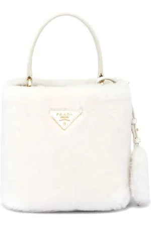Prada Mini Panier shearling tote bag