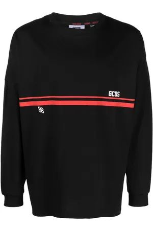GCDS Logo-print striped sweatshirt