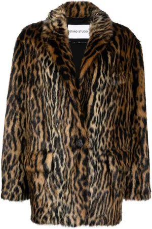 Stand Studio Jumbo jaguar-print faux-fur blazer