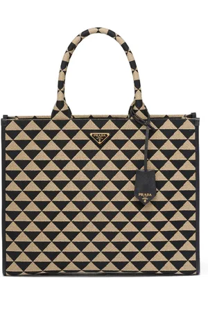 Prada Large Symbole embroidered tote bag