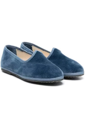 Il gufo Rib-trimmed velvet slippers
