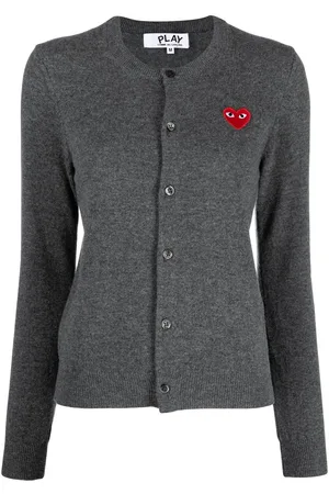Comme des Garçons Heart-patch button-front cardigan