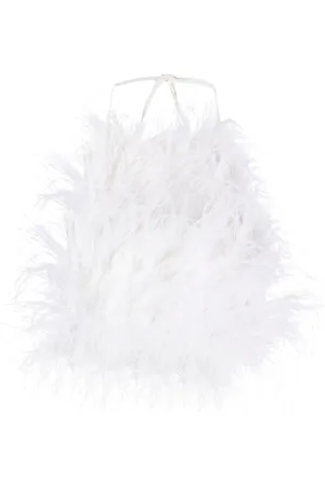 Cult Gaia Joey feather crepe-de-chine top