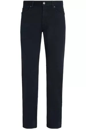 Z Zegna Garment-dyed tapered jeans