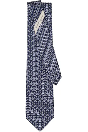 Salvatore Ferragamo Gancini print silk tie