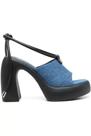 Karl Lagerfeld Denim-strap 130mm mule sandals