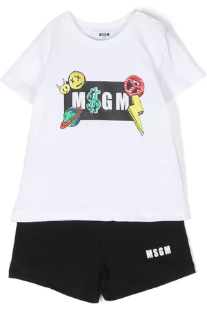 Msgm Logo-print cotton shorts set