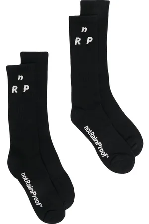 Styland Intarsia-knit logo socks
