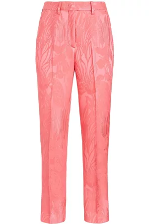 Etro Floral-embroidered cropped trousers