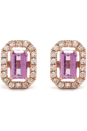 Shay 18kt rose gold Mini Me diamond and sapphire earrings