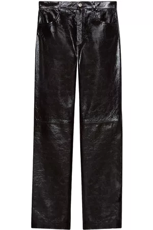 Gucci Homem Calças em Pele - Leather high-shine trousers