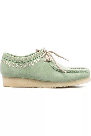 Clarks Wallabee embroidered boat shoes