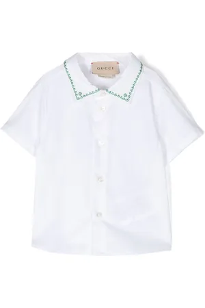 Gucci Embroidered-trim short-sleeve shirt