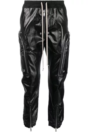 Rick Owens Homem Calças em Pele - Leather tapered trousers