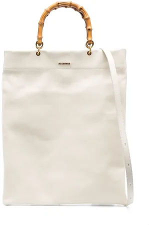 Jil Sander Bamboo-handle leather tote bag
