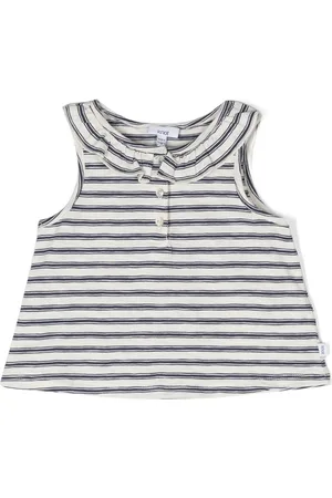 KNOT Striped sleeveless cotton blouse