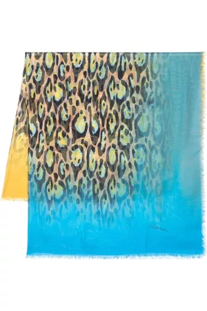 Roberto Cavalli Leopard-print gradient scarf