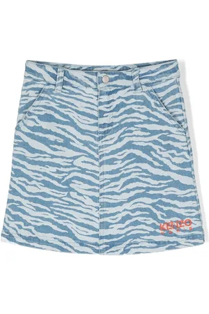 Kenzo Tiger-print denim skirt