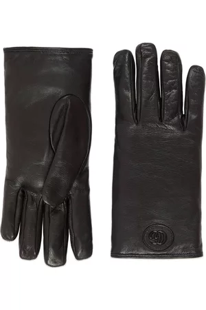 Gucci Logo-plaque leather gloves