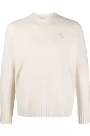 Acne Studios Homem Camisolas - Logo-embroidered knitted jumpers