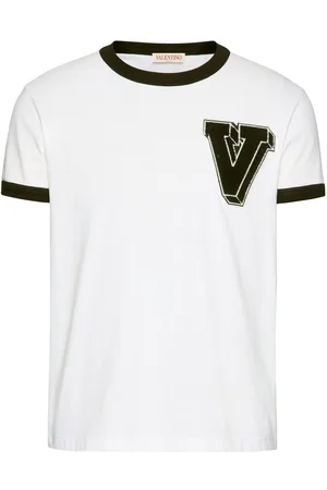 VALENTINO Homem T-shirts & Manga Curta - V-3D patch cotton T-shirt