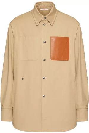 VALENTINO Homem Casacos de Pele - Leather-pocket shirt jacket