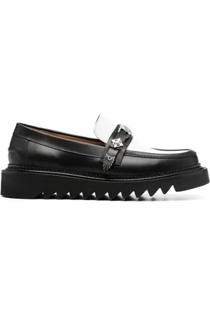 TOGA VIRILIS Plaque-detailing two-tone loafers