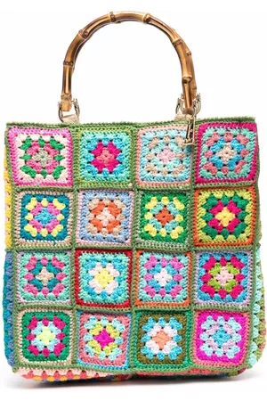 La Milanesa Mulher Tote - Crochet floral-pattern tote