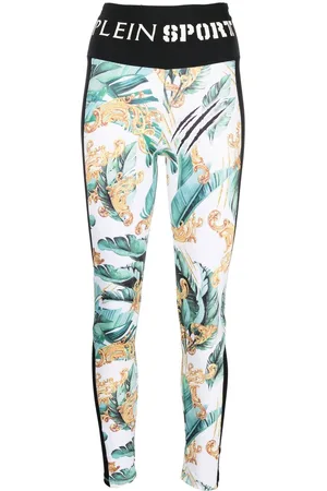 Philipp Plein Logo-waistband graphic-print leggings
