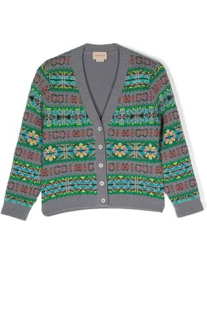 Gucci Menina Cardigans - Logo-print knitted cardigan