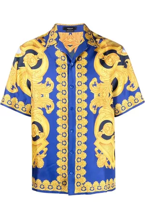 VERSACE Baroque-print silk shirt