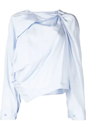 JNBY Asymmetrical draped long-sleeve shirt