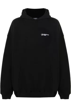 Balenciaga Embroidered logo cotton hoodie
