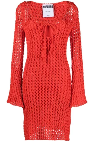 Moschino Lace-up crochet dress