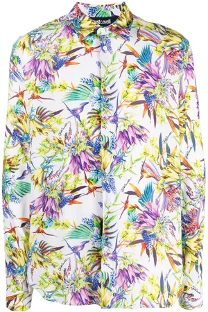 Roberto Cavalli Floral-print long sleeved shirt