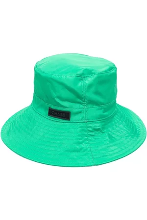 Ganni Tech logo-patch bucket hat