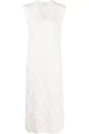 Fabiana Filippi Crochet-knit V-neck dress