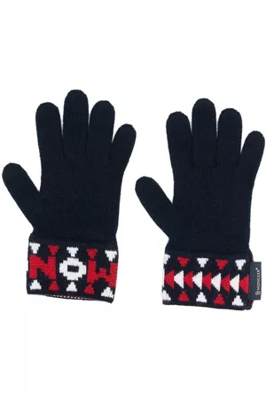 Moncler Menino Luvas - Intarsia-knit virgin wool gloves