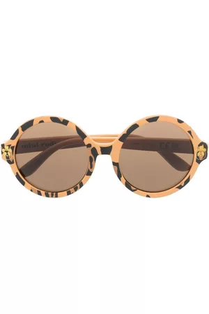 Mini Rodini Menina Óculos de Sol - Leopard-print round-frame sunglasses