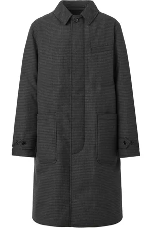 Burberry Homem Casacos - Micro-check wool car coat
