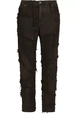 Dolce & Gabbana Homem Calças de ganga Tapered - Patchwork-design tapered jeans