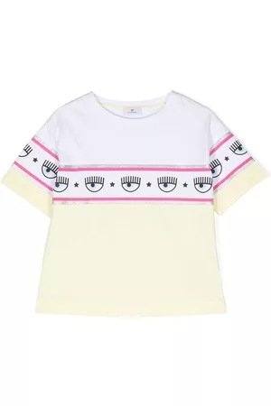 Chiara Ferragni Menina T-shirts & Manga Curta - Logo-stripe cotton T-shirt