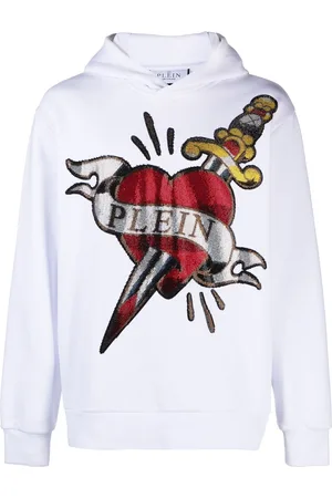 Philipp Plein Heart & dagger rhinestone-embellished hoodie
